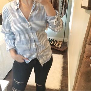 Express small soft wash stripe cotton long sleeve